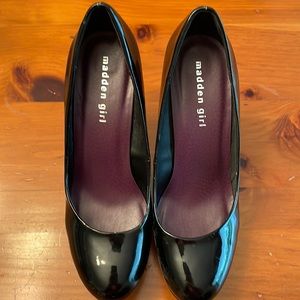 Black shiny heels. Madden Girl